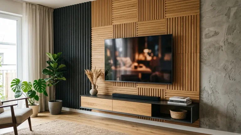 Textured Wall Panel Ideas for TV Unit Background